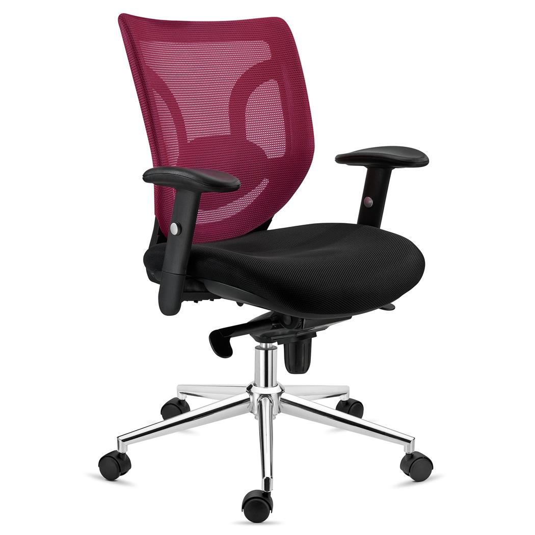 DEMO# Cadeira Ergonómica LAMBO, Uso 8H, Suporte Lombar, Comodidade, em Vermelho