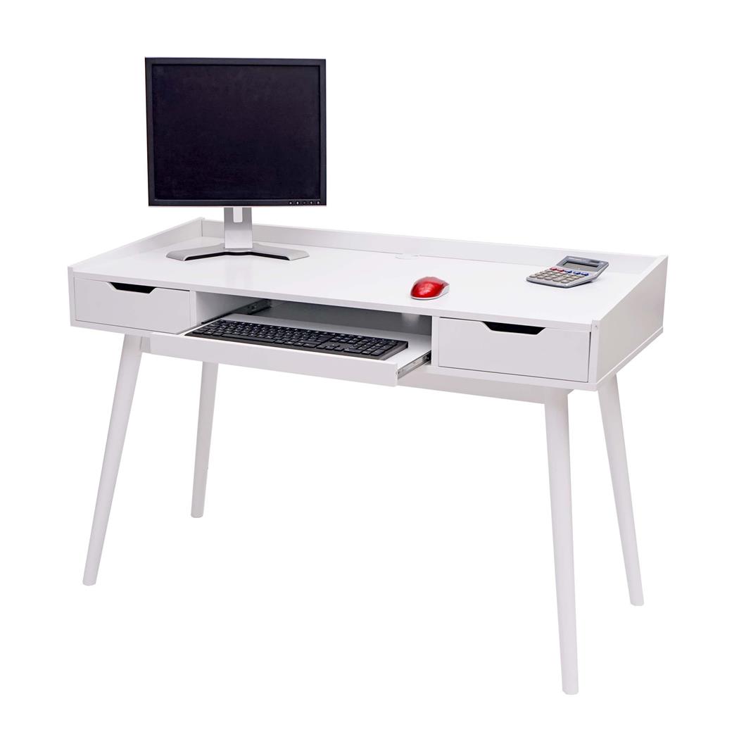 Mesa de Escritório NYME, 120x80x55 cm, Modelo Versátil, Estilo Nórdico, Cor Branco