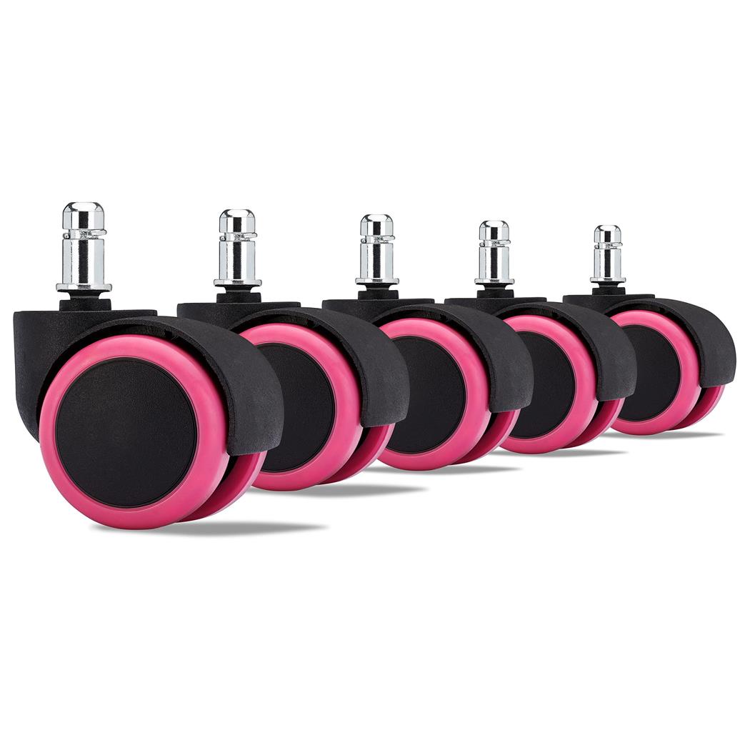 5 x Rodas, 11x50mm, Para Todos Pavimentos, Resistência Até 150kg, Rosa