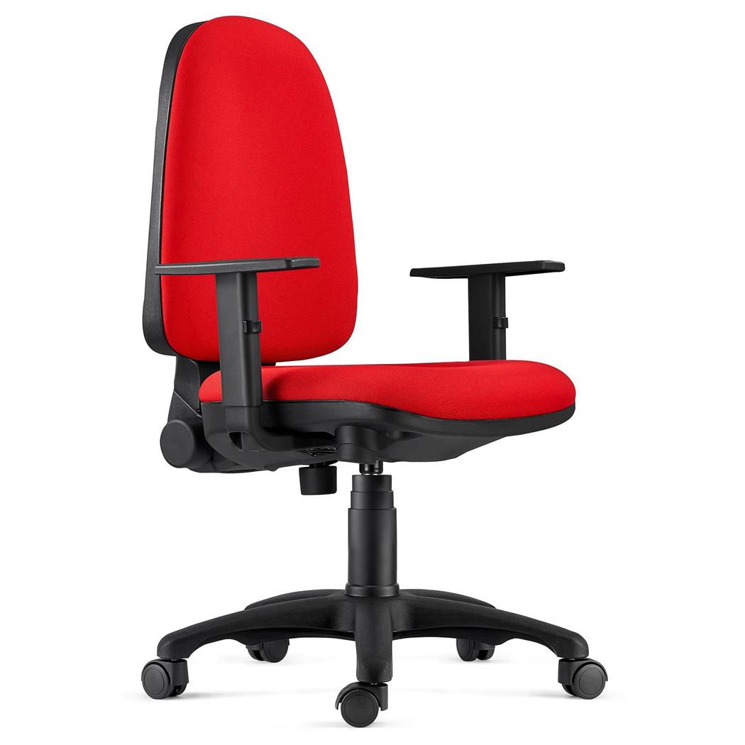 Cadeira Ergonómica PAROS, Encosto Ajustável Em Altura, Uso Intensivo, Vermelho