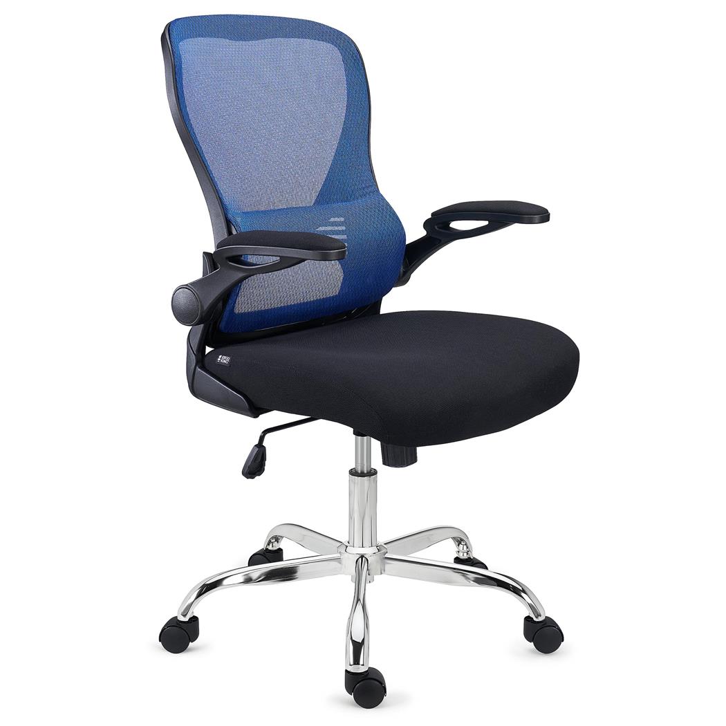 Cadeira de Escritório CORFU, Braços Rebatíveis, Design Ergonómico, Cor Azul