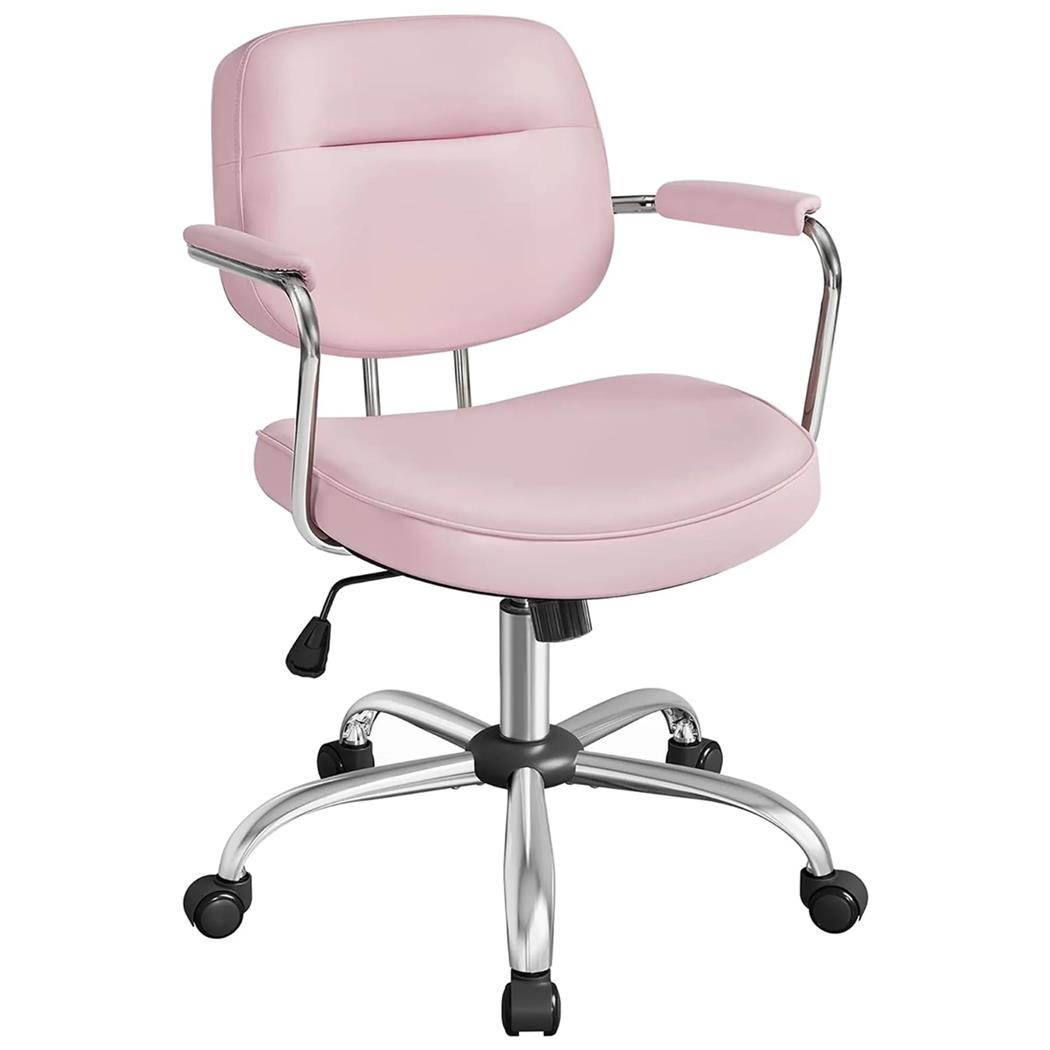 Cadeira de Design CLASSY, Compacta e Versátil, em Pele, Cor Rosa