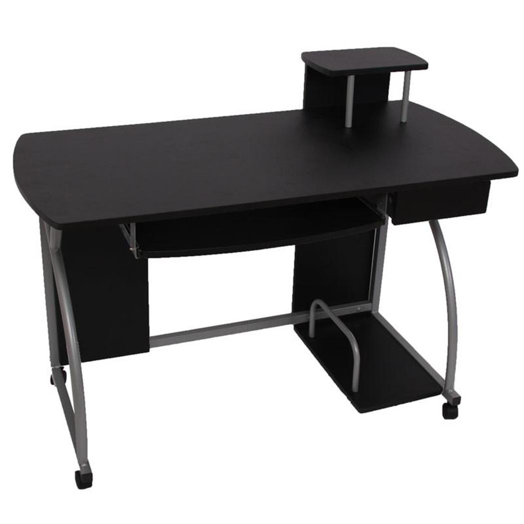 Mesa de Computador OHIO PRO II, Com Apoio para Teclado, Dimensões 115x55cm, em Preto 