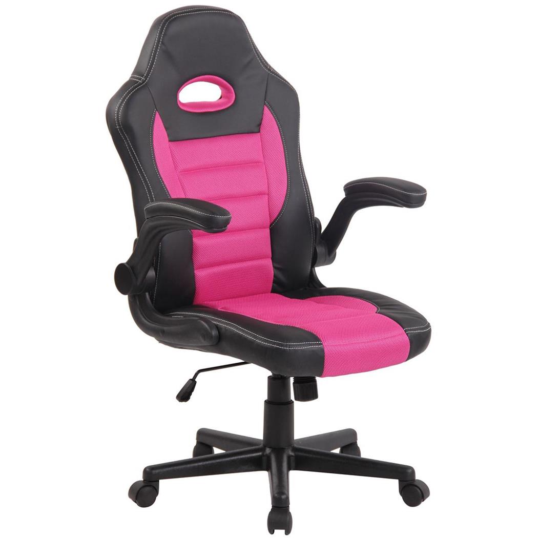 Cadeira de Computador Gaming LOTUS, Apoia Braços Dobráveis, em Pele Malha Respirável, Cor Rosa