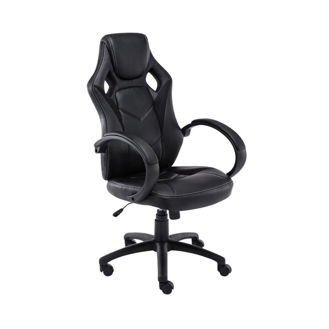 Cadeira Gaming JARAMA, Comodidade, Design Desportivo, Em Pele, Preto