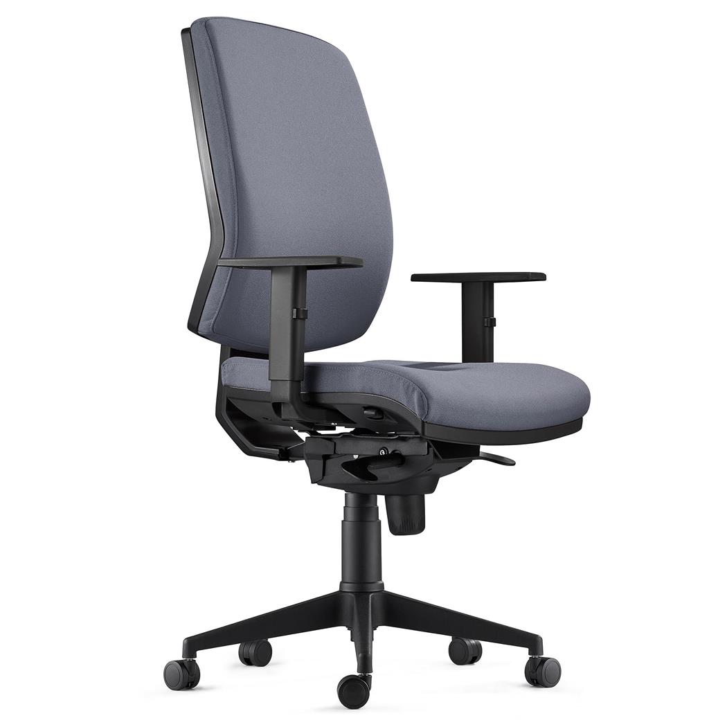 Cadeira Ergonómica OLIVER TECIDO, Acolchoado Reforçado, Cor Cinzento