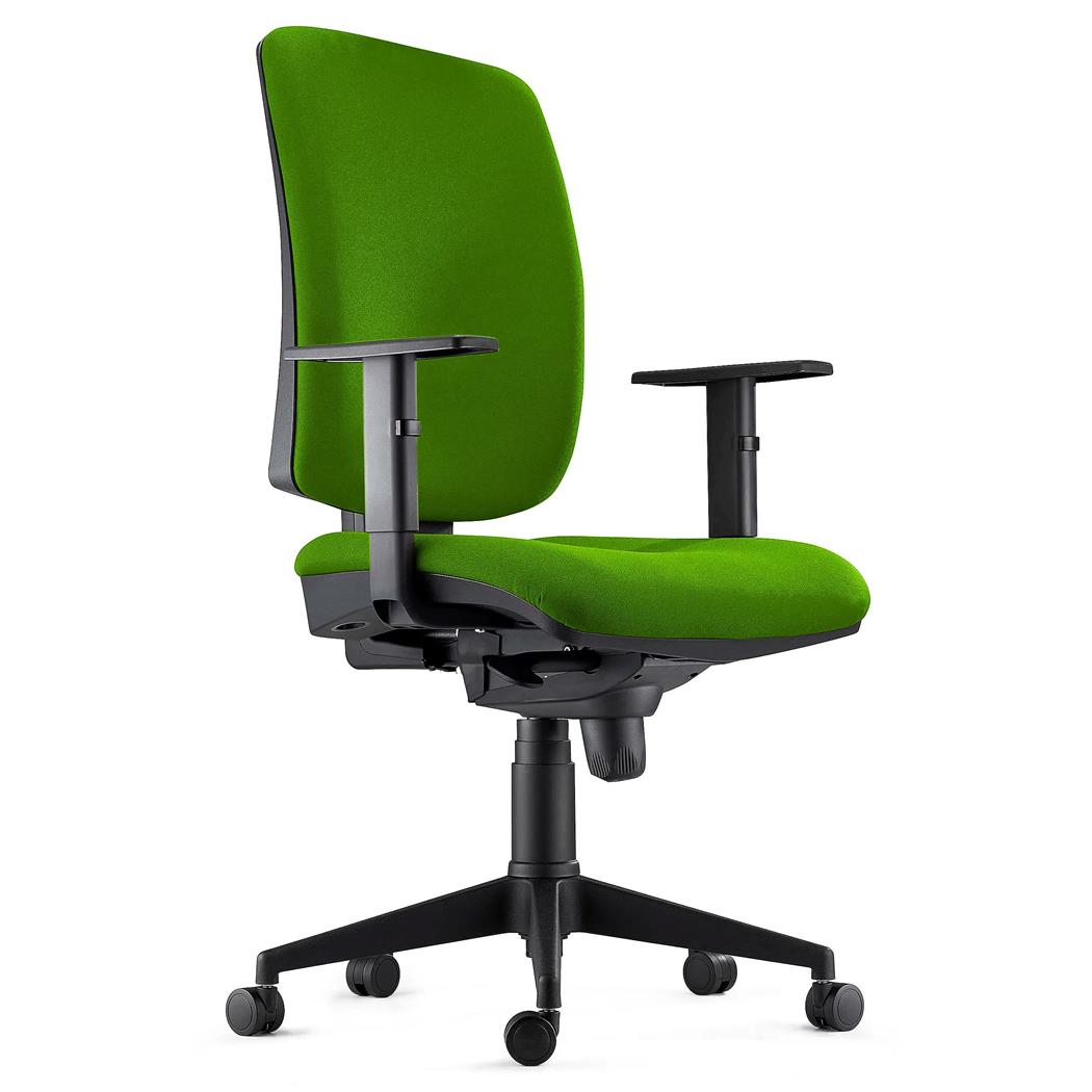 Cadeira Ergonómica PIERO, Apoia Braços Ajustáveis, Máxima Qualidade, Pano, Verde