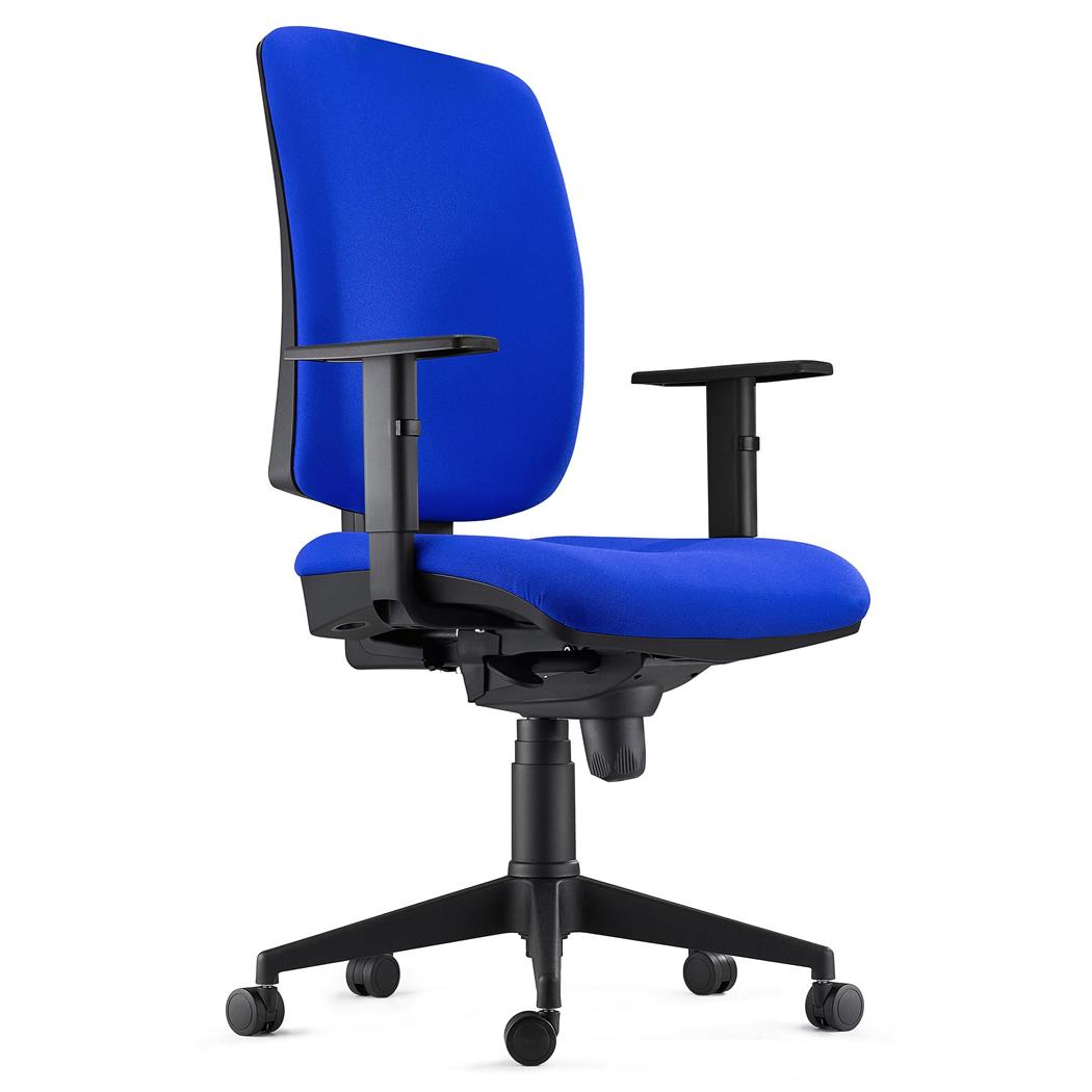 Cadeira Ergonómica PIERO, Apoia Braços Ajustáveis, Máxima Qualidade, Pano, Azul