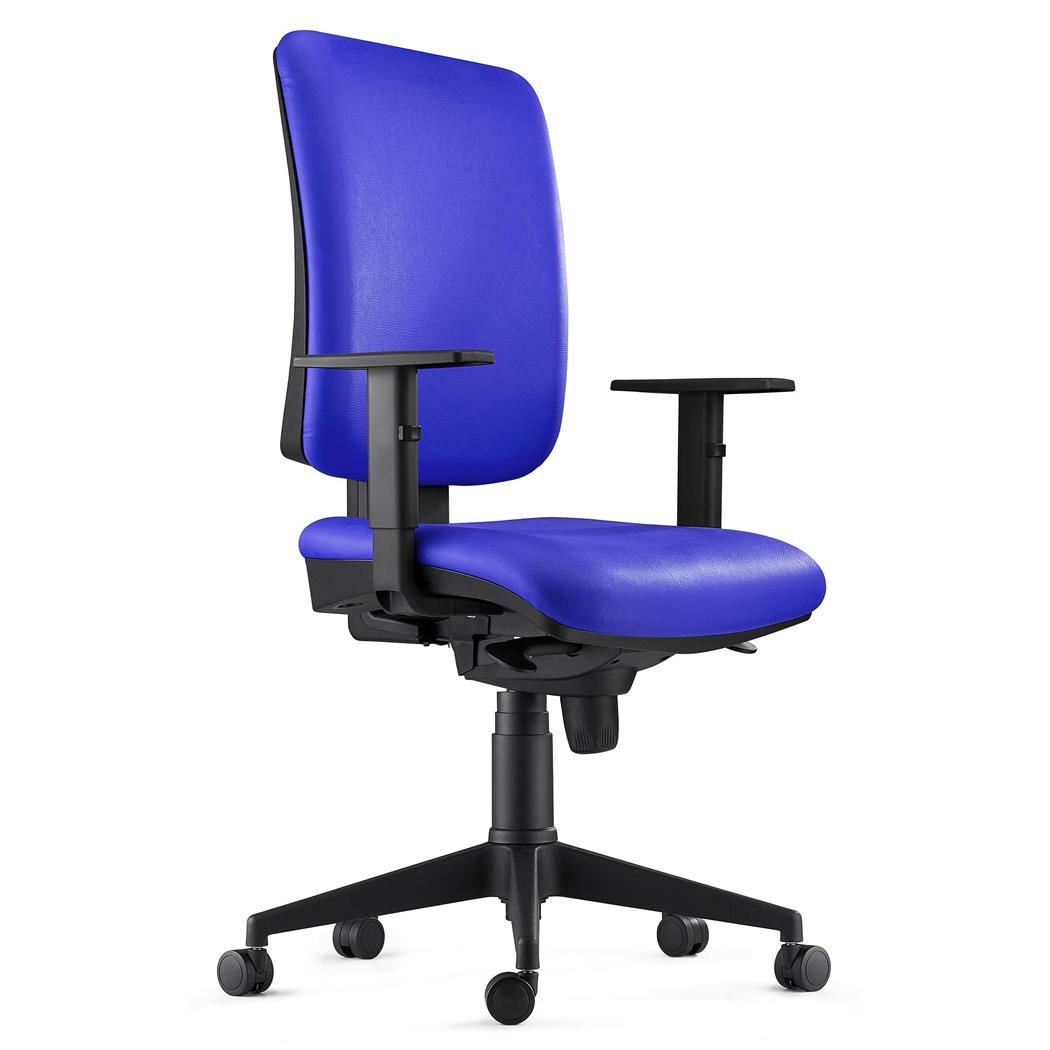 Cadeira Ergonómica PIERO, Comodidade, Braços Ajustáveis, Pele Sintética, Azul