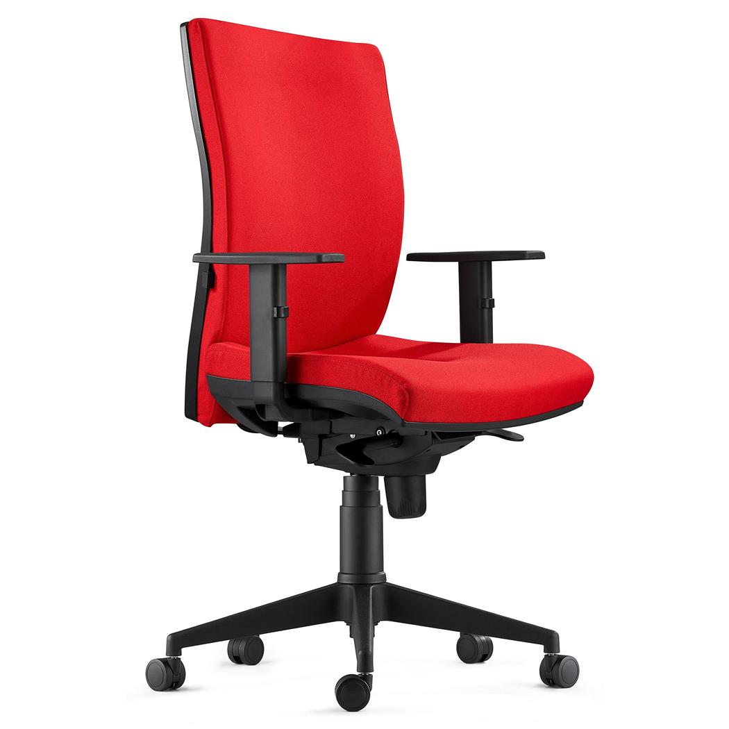 Cadeira ergonómica KEVIN, em Pano Vermelho, com Apoio Lombar