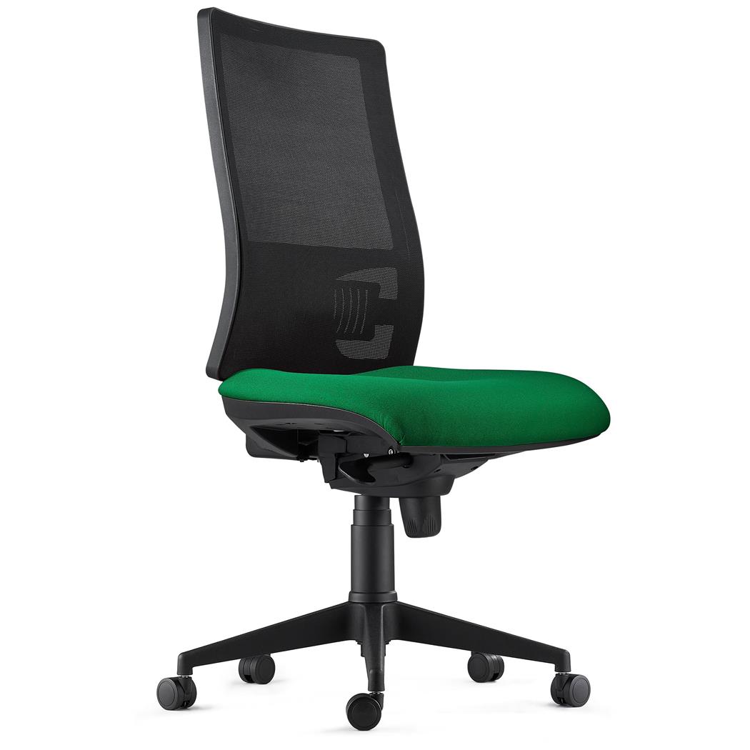 Cadeira Ergonómica EMERSON, Sem Apoia Braços, Suporte Lombar Ajustável, Em Verde