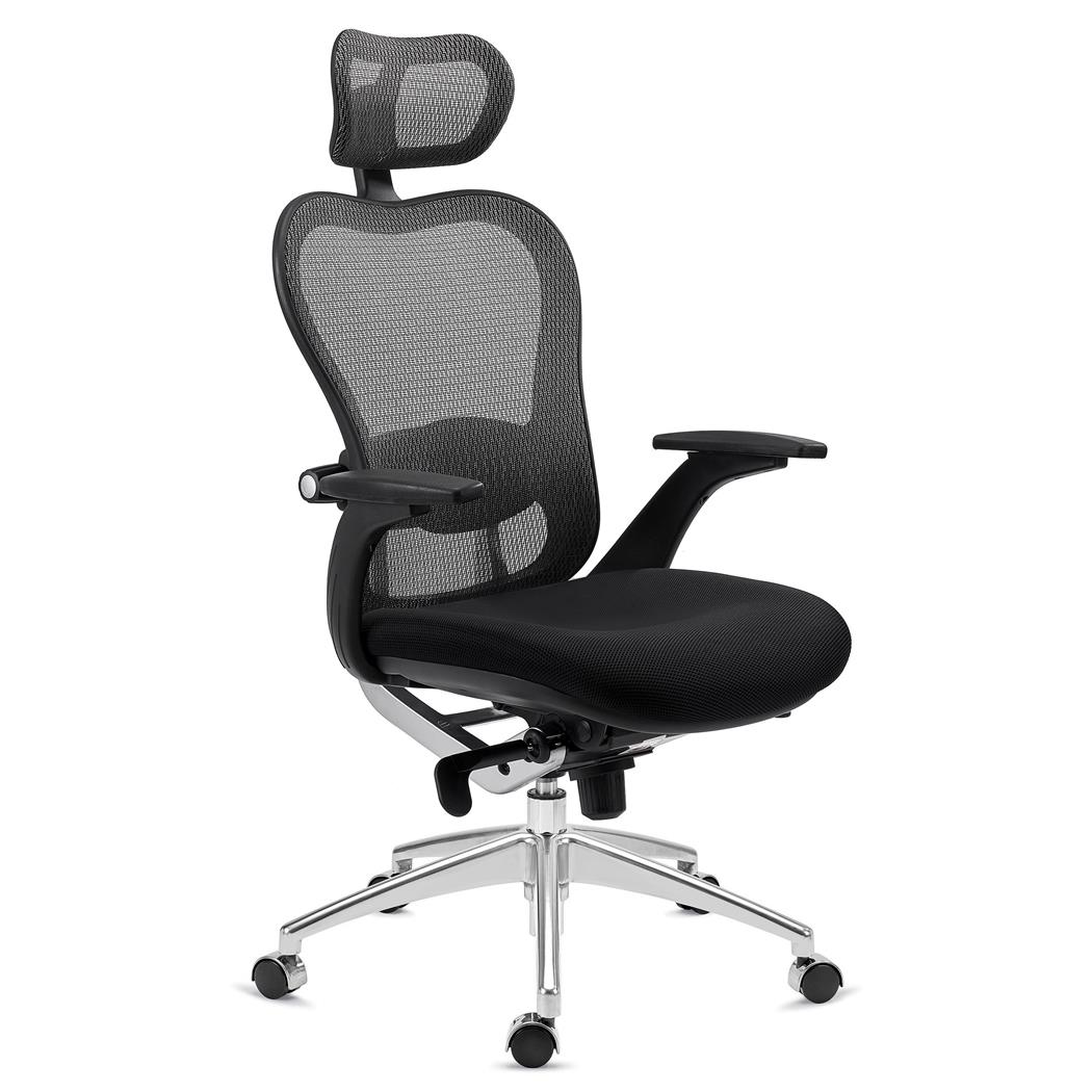  Cadeira Ergonómica ROYAL, Uso 8H, Suporte Lombar Avançado, Design Moderno, Cinzento