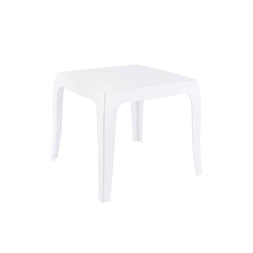 Mesa Lateral SOPHIE, 50x50 cm, Empilhável, Em Polipropileno, Cor Branco