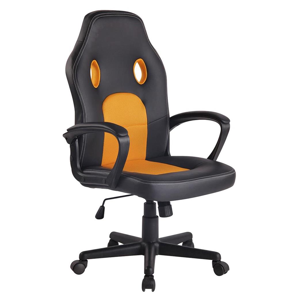 Cadeira Gaming XENON, Design Desportivo, Em Pele, Cor Amarelo