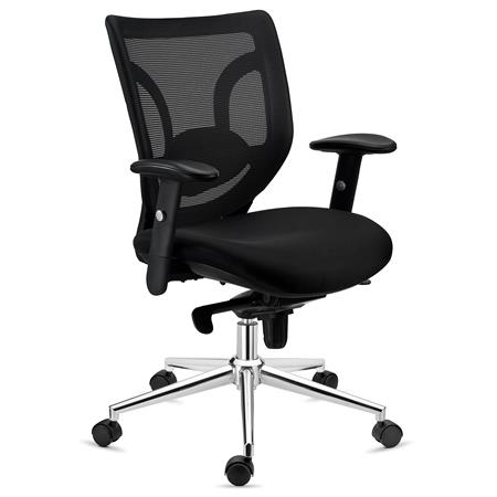 DEMO# Cadeira Ergonómica LAMBO, Uso 8H, Suporte Lombar, Comodidade, em Preto