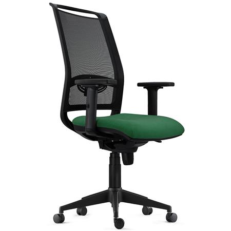 Cadeira Ergonómica NEPTUNO, Suporte Lombar Ajustável, Tecido e Malha, Verde