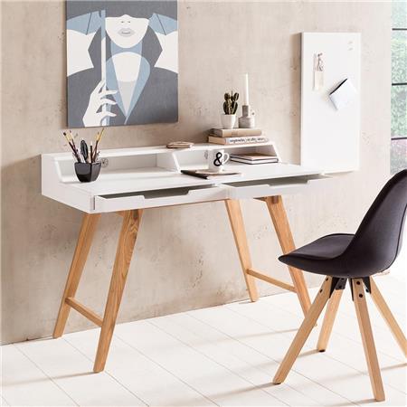 Mesa Escritório KATEN, 110x85x86cm, Design Nórdico, Estructura Madeira, Branco