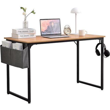 Mesa Para Computador ANET, 120x60x74 cm, Madeira e Metal, Cor Faia