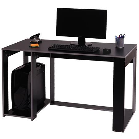 Mesa Gaming RODES, 120x60x76cm, Suporte de CPU, Cor Preto e Cinza