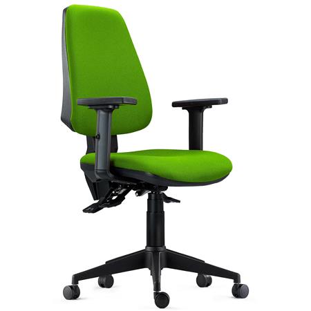 Cadeira Ergonómica INDIANA PRO, Uso Intensivo 8H, Reclinável, Braços 2D, Pano, Verde