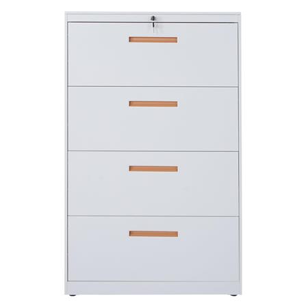 Armário JENSON, 4 Gavetas, 76x46x132 cm, Em Aço Laminado, Cor Branco