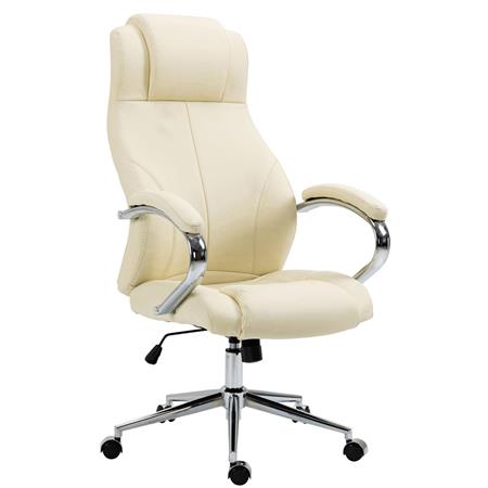 Poltrona CRISTOBAL, Design Elegante, Acolchoado Denso, Cor Creme