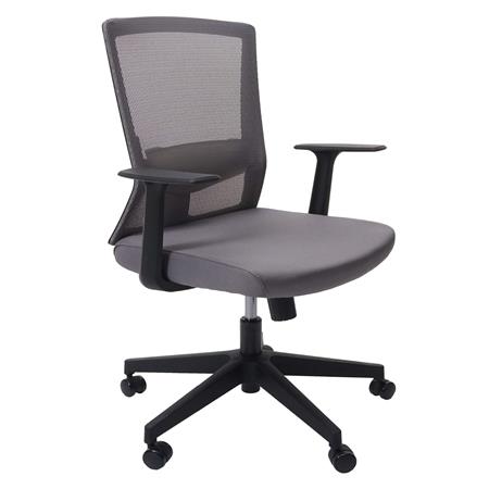 Cadeira Ergonómica WONDER, Suporte Lombar Ajustável, Tecido e Malha, Cinza