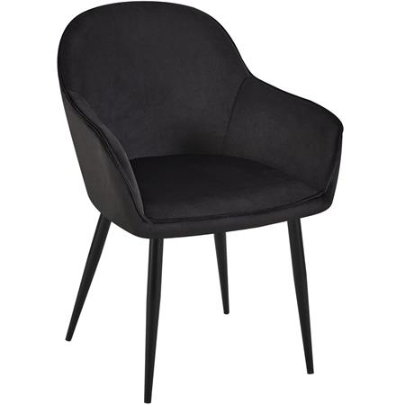 Cadeira de Visita TAMARA, Design Exclusivo e Elegante, Estructura Resistente, Em Veludo, Cor Preto