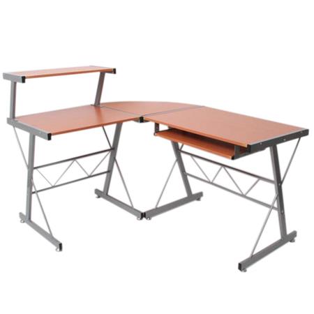 Mesa de Computador EASY LINE, Fabricada em Madeira e Alumínio, Muito Ampla, 140x115x72cm