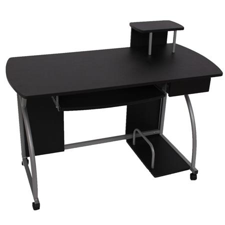 Mesa de Computador OHIO PRO II, Com Apoio para Teclado, Dimensões 115x55cm, em Preto 