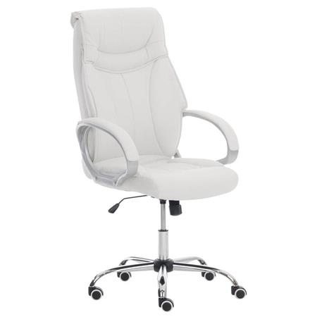 Cadeira de Escritório KIMI, Encosto Ergonómico, Acolchoado Suave, Em Pele, Branco