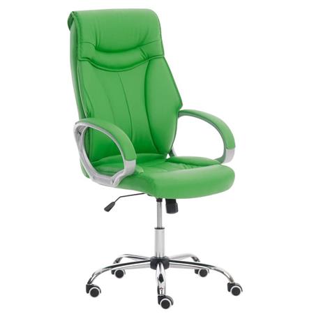 Cadeira de Escritório KIMI, Encosto Ergonómico, Acolchoado Suave, Em Pele, Verde