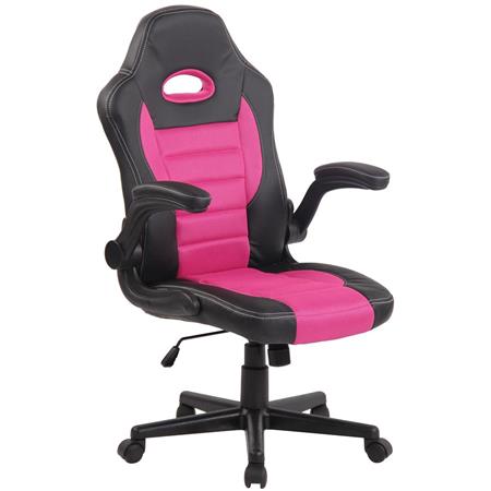 Cadeira de Computador Gaming LOTUS, Apoia Braços Dobráveis, em Pele Malha Respirável, Cor Rosa