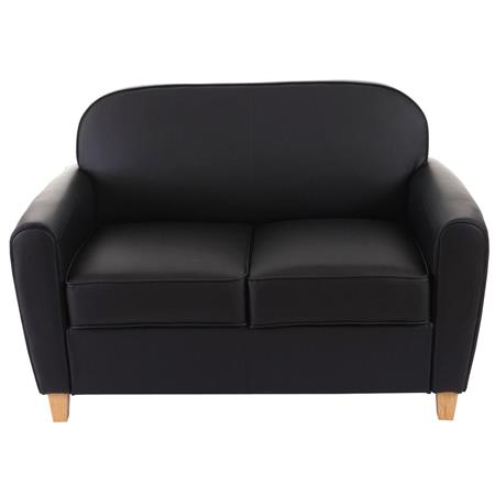 Sofá de 2 Lugares ARTIS, Bonito Design Elegante, Confortável, Em Pele, Cor Preto