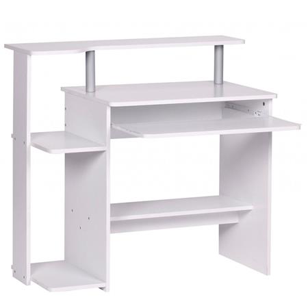 Mesa para Computador COLUMBIA, Prateleira Para Teclado, Dimensões 94x48cm, Em Branco