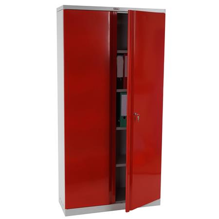 Armário Arquivador CARIN 2 PORTAS, 182x92x37cm, em Aço, Cor Vermelho