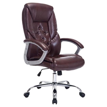 Poltrona de Escritório DIONE PRO, Elegante Design, Bom Acolchoado, Resistente Até 170kg, Em Pele Bordeux