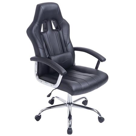 Cadeira Gaming INDOS, Design Desportivo, Conforto, Base Metálica, Em Pele, Preto.