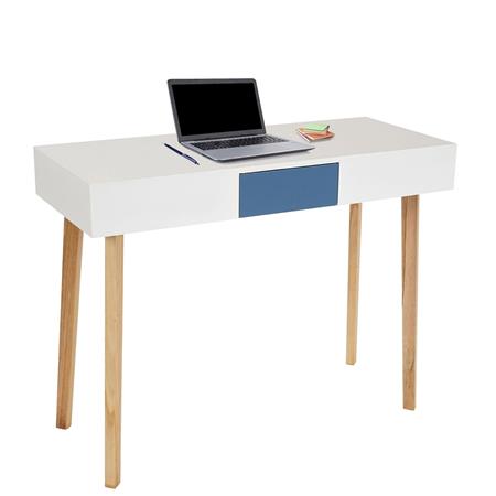 Mesa de Escritório CONEL, Design Moderno, Dimensões 120x55x82 cm, Em Madeira, Cor Branco