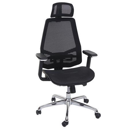 Cadeira Ergonómica BREND, Suporte Lombar, Uso 8H, Malha Respirável , Cor Preto