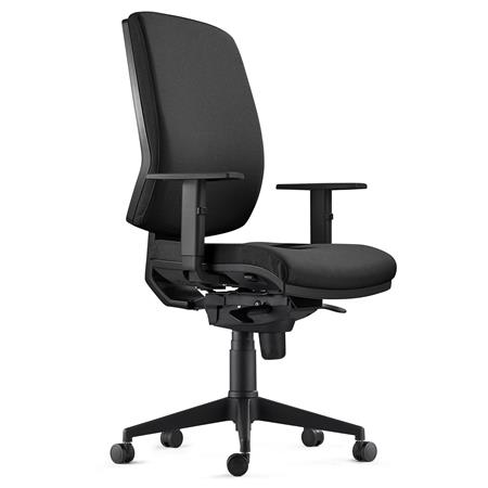 Cadeira Ergonómica OLIVER TECIDO, Acolchoado Reforçado, Cor Preto