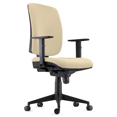 Cadeira Ergonómica PIERO, Apoia Braços Ajustáveis, Máxima Qualidade, Pano, Creme