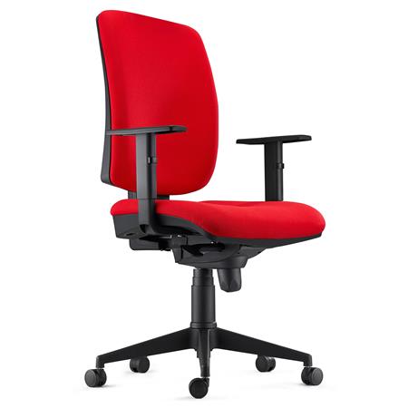 Cadeira Ergonómica PIERO, Apoia Braços Ajustáveis, Máxima Qualidade, Pano, Vermelho