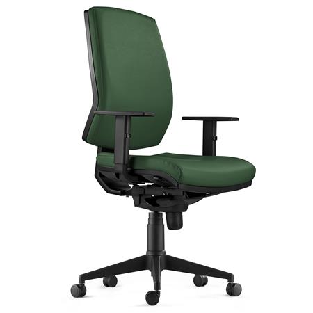 Cadeira Ergonómica OLIVER PELE, Grande Acolchoado, Cor Verde