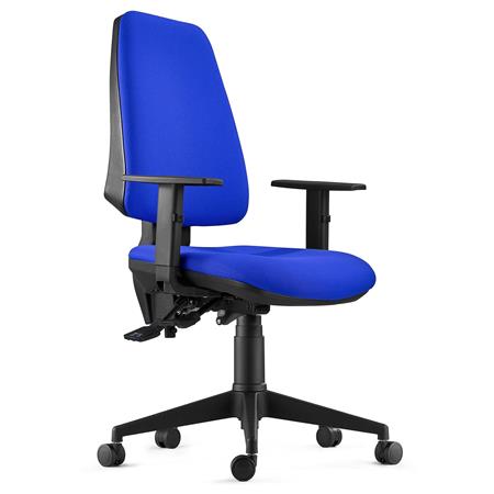 Cadeira Ergonómica INDIANA, em Pano, Azul, com Braços Ajustáveis