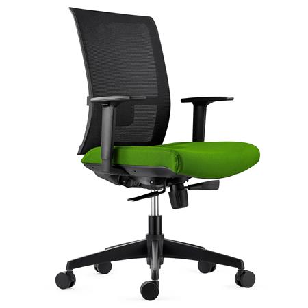 Cadeira Ergonómica EXON, Suporte Lombar, Uso 8 Horas, em Pano e Malha, Cor Verde