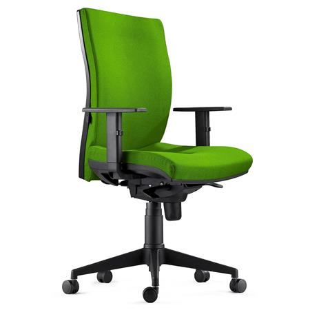 Cadeira ergonómica KEVIN, em Pano Verde, com Apoio Lombar