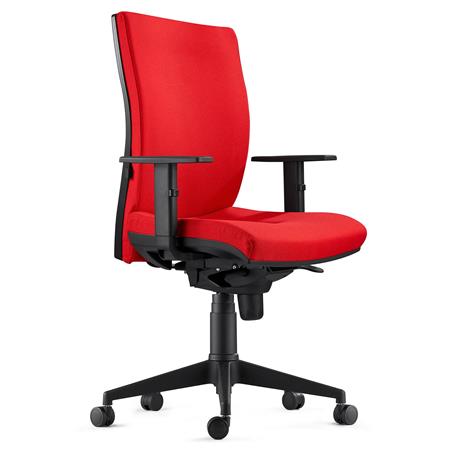 Cadeira ergonómica KEVIN, em Pano Vermelho, com Apoio Lombar