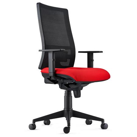 Cadeira Ergonómica EMERSON, Braços e Suporte Lombar Ajustáveis, Em Vermelho