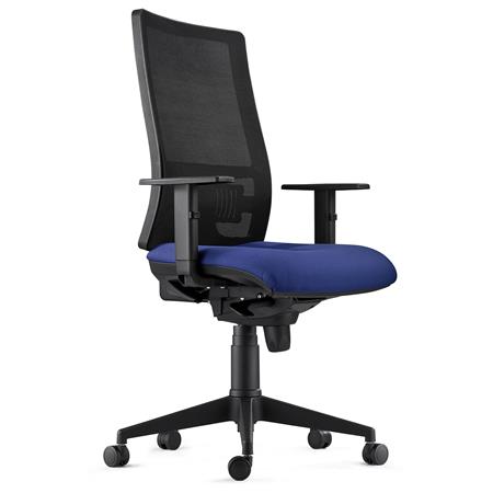 Cadeira Ergonómica EMERSON, Braços e Suporte Lombar Ajustáveis, Em Azul Escuro